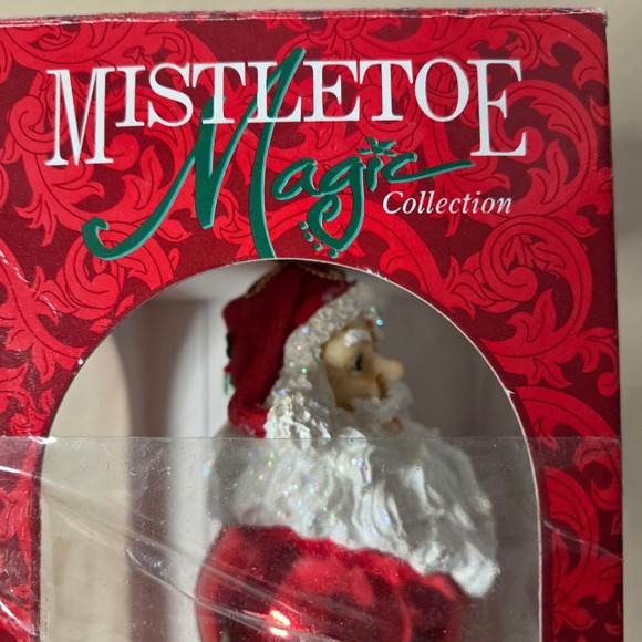 Mistletoe Magic Collection European Style Hand Blown Glass Santa Ornament - Picture 2 of 8